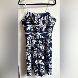 Reitmans Navy and White Floral Dress